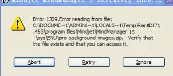 安装MindManager 15中文版时出现Error1309如何解决