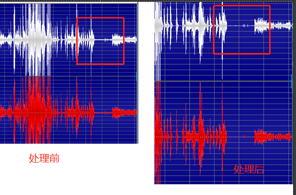 图七:降噪前后效果对比界面