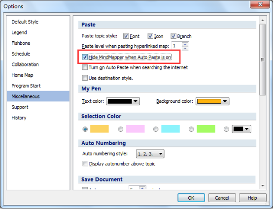 MindMapper自动粘贴