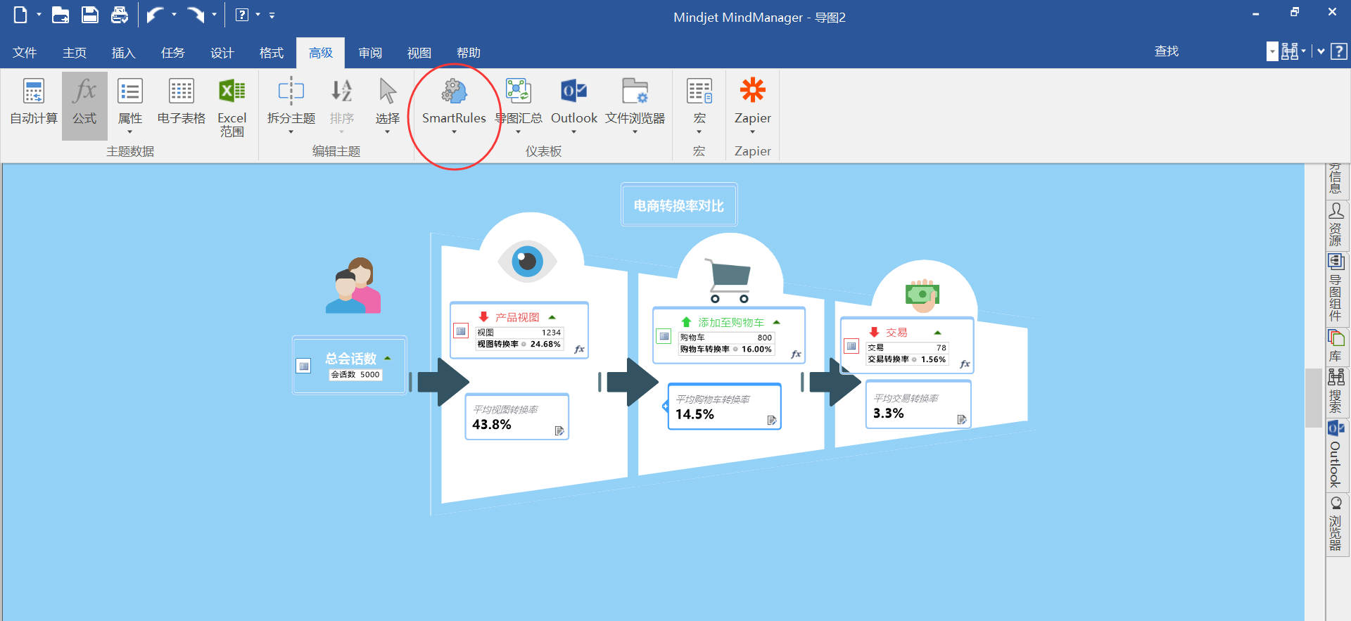 MindManager 2019添加使用SmartRules的操作方法一