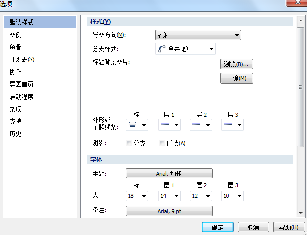 MindMapper默认样式选项详解