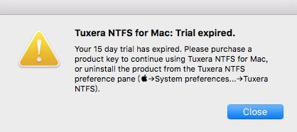 tuxera ntfs过期之后的解决方法