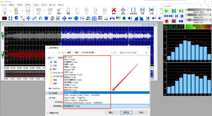 图1:GoldWave中保存音频文件格式