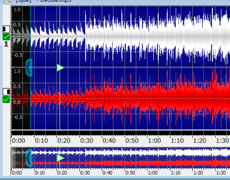 图一：GoldWave向右移动开始标记