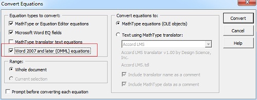 Word 2010的公式转换成MathType公式的方法