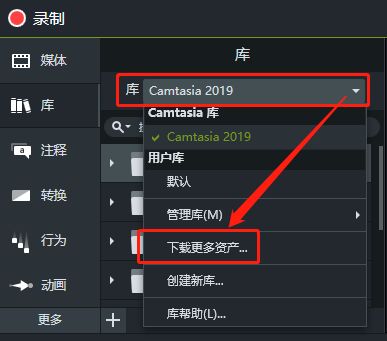Camtasia中将资产导入到库的方法