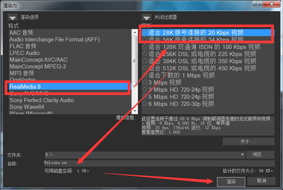 RealMedia渲染选项