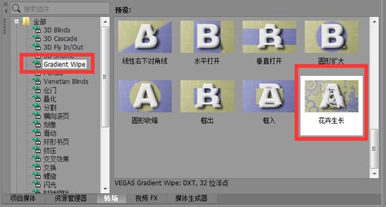 Vegas选择效果