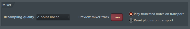 Mixer(混音器)设置 Mixer(混音器)设置