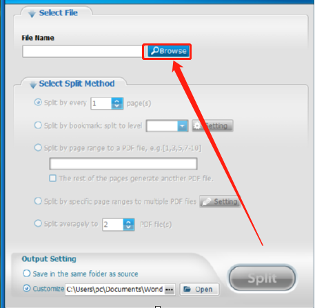 使用Wondershare PDF Splitter分割PDF文件的方法步骤