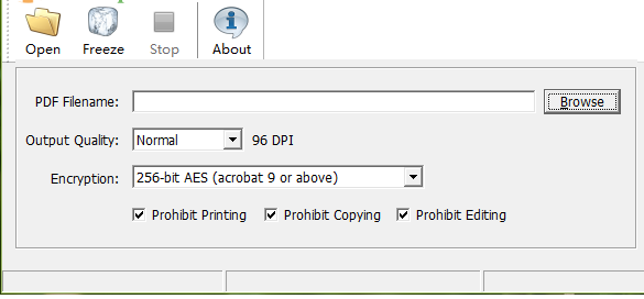 PDF Freeze加密PDF使用权限的方法