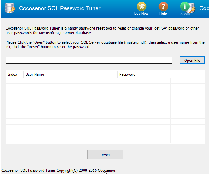 Cocosenor SQL Password Tuner重置SQL密码的方法