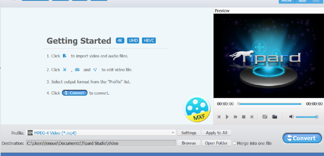 Tipard MXF Converter将MP4视频转换成DV文件的方法