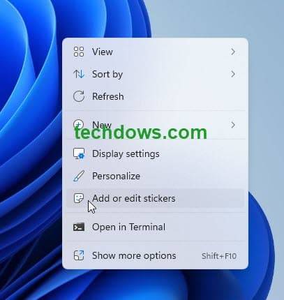 如何在 Windows 11 上启用或禁用桌面贴纸?