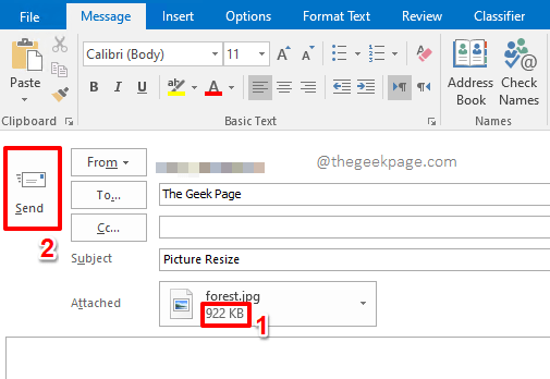 在 MS Outlook 中如何压缩附加图像的大小?