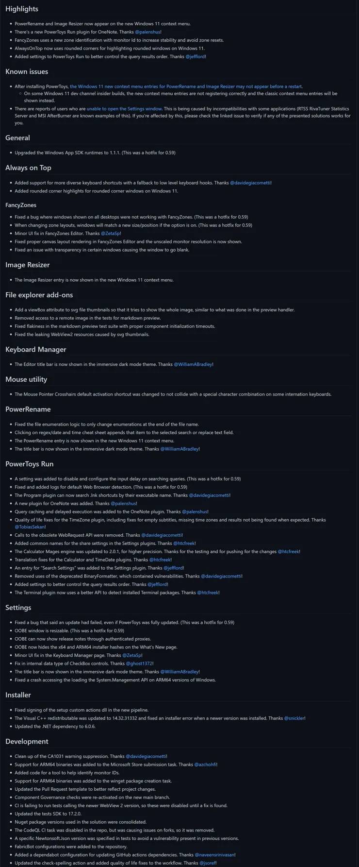 Microsoft PowerToys v0.59.1 发布,新增功能和 Bug 修复。
