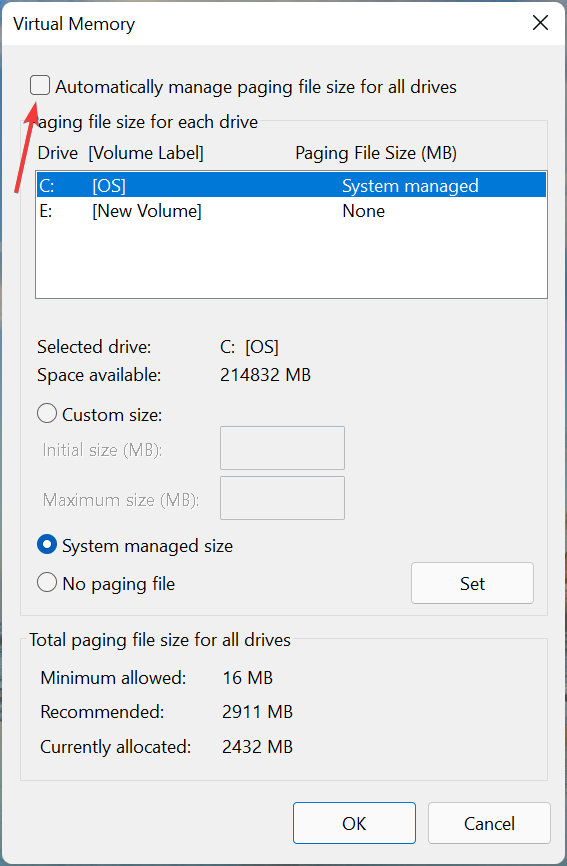 如何在 Windows 11 中重置虚拟内存(页面文件)?