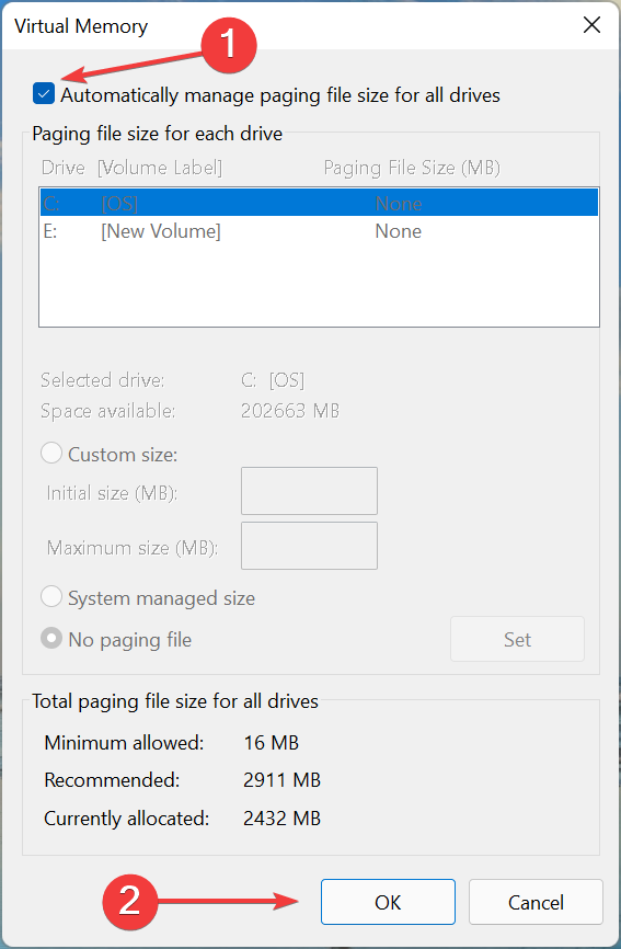 如何在 Windows 11 中重置虚拟内存(页面文件)?