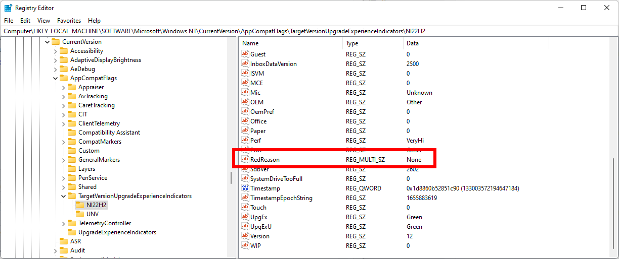 如何检查注册表项来确定您的计算机是否兼容 Windows 11 版本 22H2