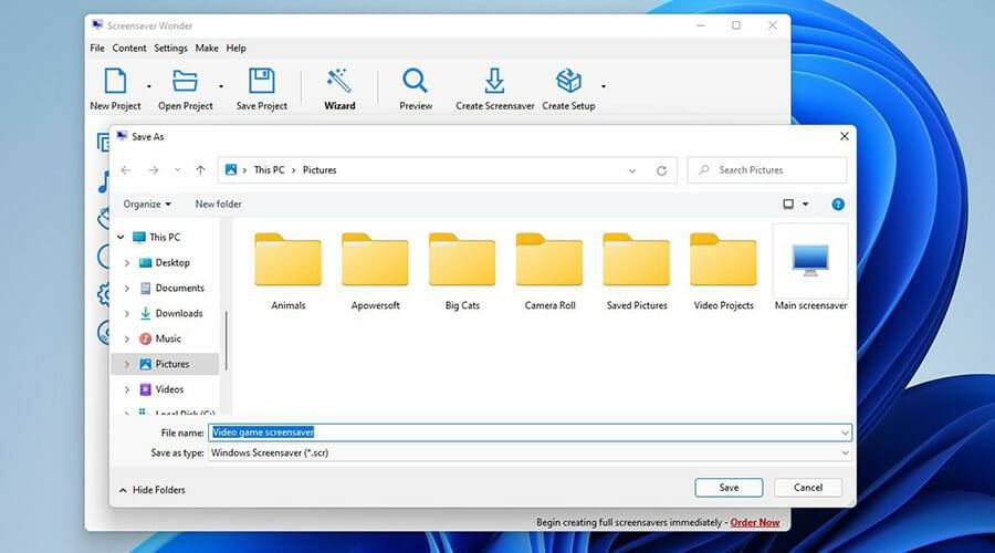 如何在 Windows 上创建自定义的屏幕保护程序文件(.scr)?