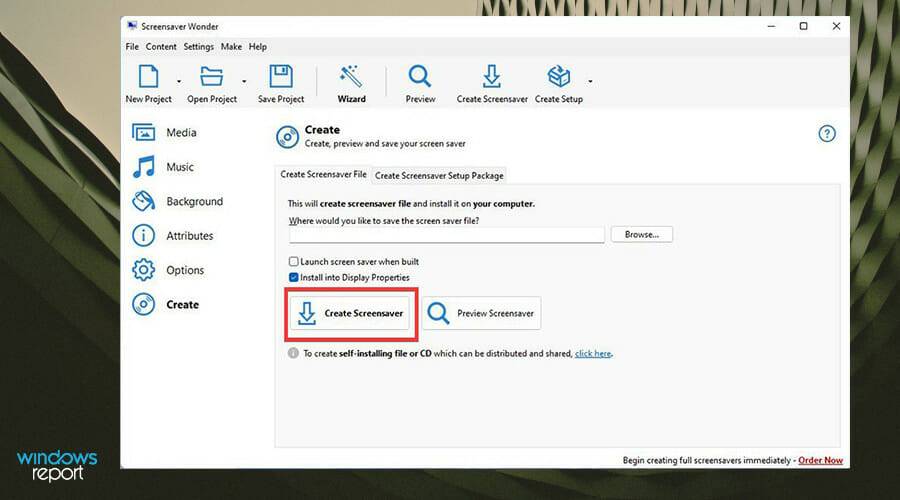 如何在 Windows 上创建自定义的屏幕保护程序文件(.scr)?