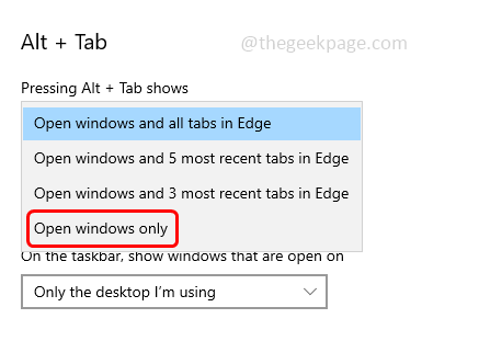 如何从 Windows PC 上的 Alt+Tab 中移除 Microsoft Edge 浏览器选项卡?