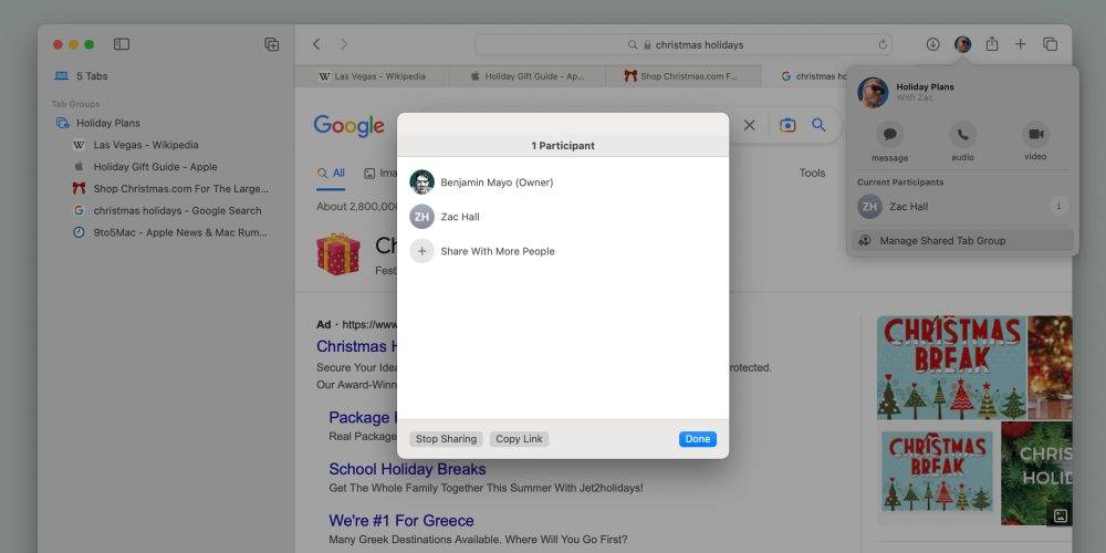 macOS Ventura:如何在 Safari 中使用共享选项卡功能与他人协作?