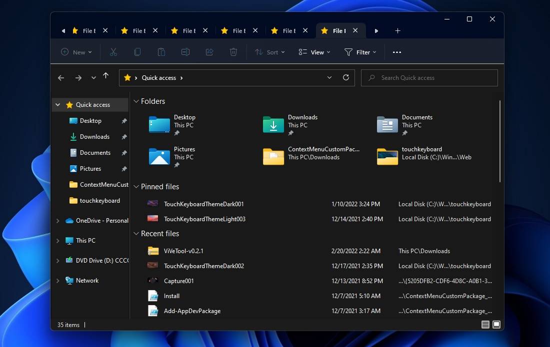 如何在 Windows 11 22H2 中通过 KB5014770 获取文件资源管理器选项卡?