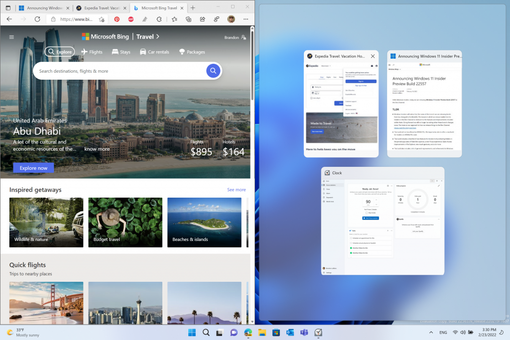 Windows 11 Dev Build 22563 改进了任务栏平板模式,带来了更新更改。