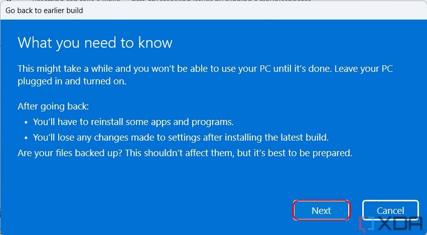 如何在 Windows 11 版本 22H2 上回退操作系统版本?