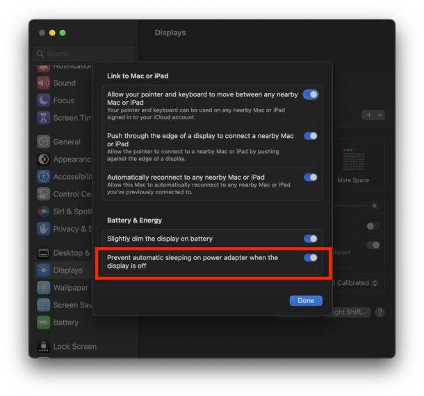 如何防止 MacOS Ventura 在显示器关闭时进入睡眠状态？