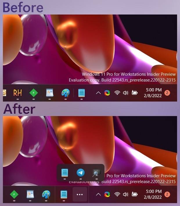 Windows 11 的新功能承诺以牺牲功能为代价提供更干净的任务栏