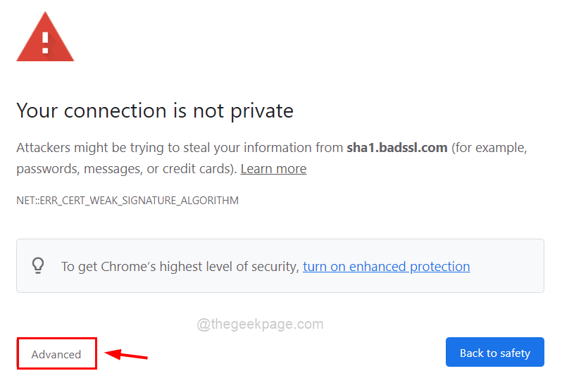 如何修复在Windows PC上使用Chrome浏览器出现的ERR_CERT_WEAK_SIGNATURE_ALGORITHM错误？