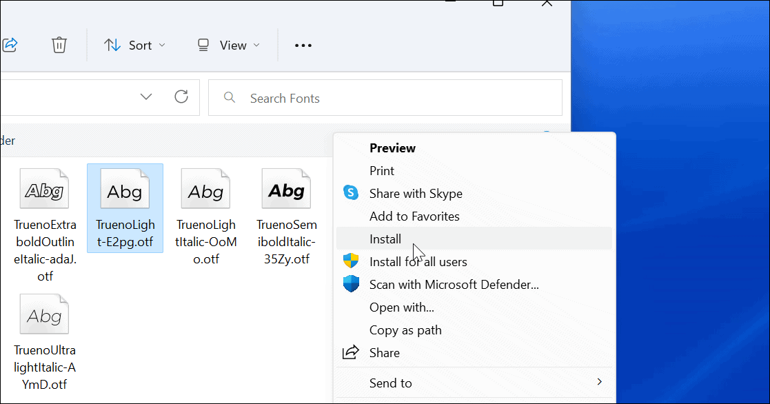 如何在 Windows 11 上安装或卸载字体