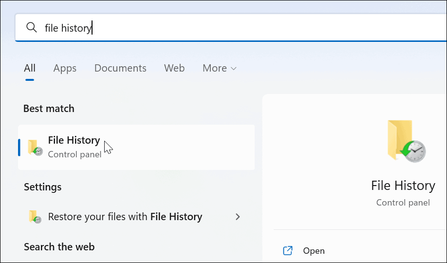 如何在 Windows 11 上使用文件历史记录