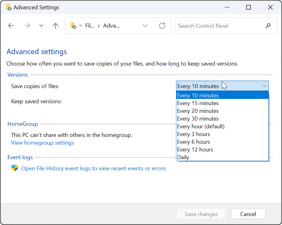如何在 Windows 11 上使用文件历史记录