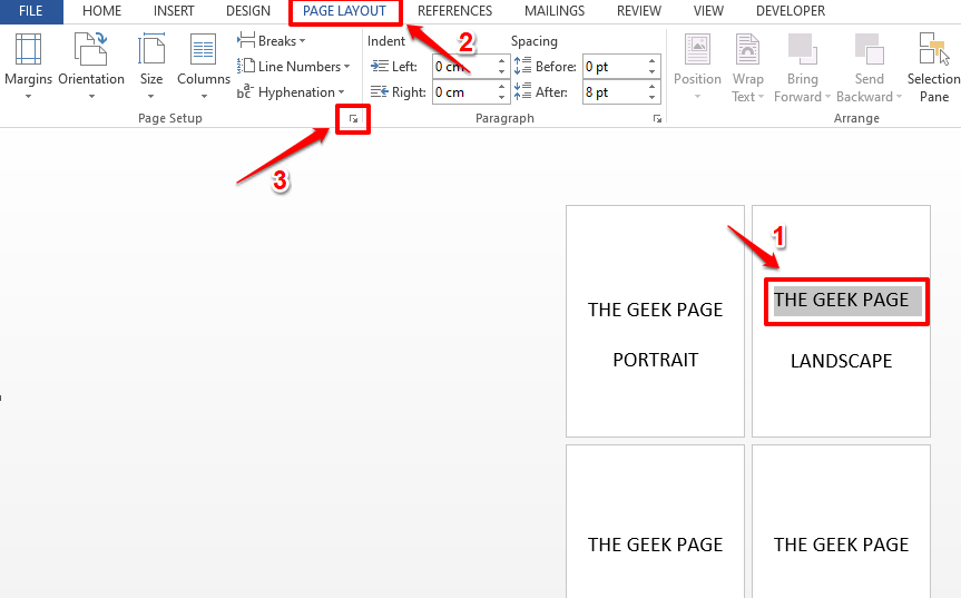 如何更改 MS Word 文档中单页的方向