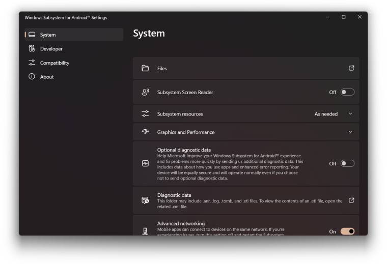适用于 Android 的 Windows 子系统获得新功能和 Android 12.1