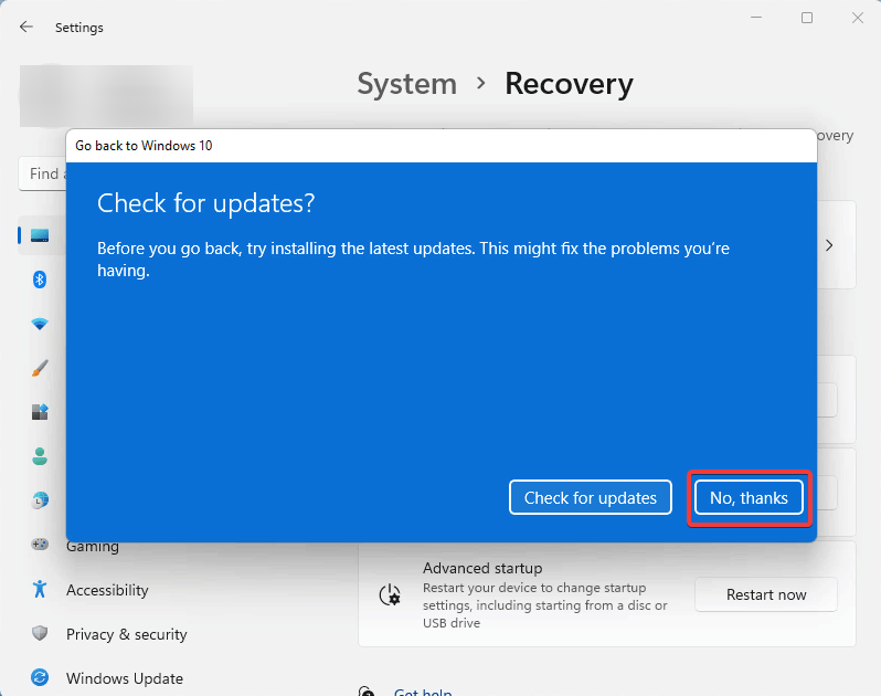 如何绕过无权更新消息的 Windows 11