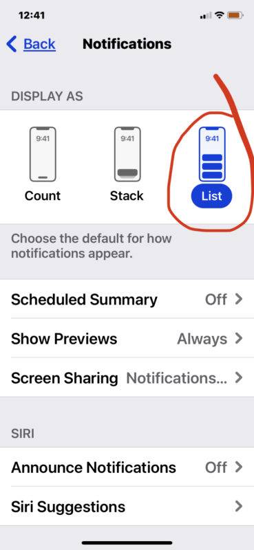 如何在 iOS 15 及以上版本的设备上恢复旧的锁屏通知样式?