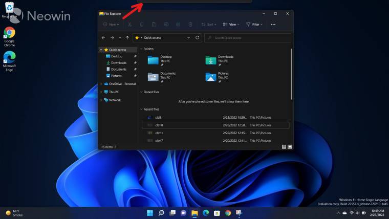 Windows 11 Dev Channel Build 22557中的对齐布局解析