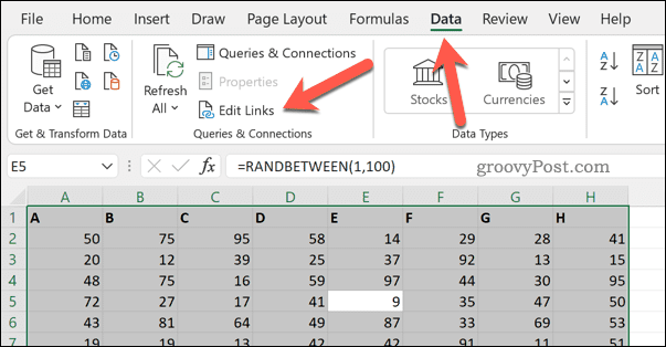 如何在 Excel 中断开链接