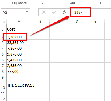 如何从 Excel 中的数字值和文本值中删除逗号