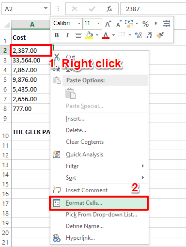 如何从 Excel 中的数字值和文本值中删除逗号