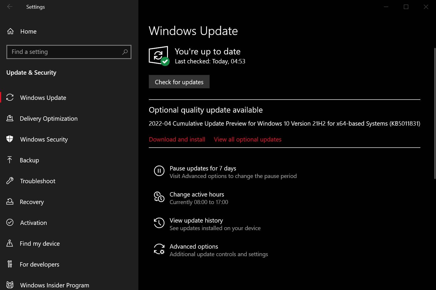Windows 10 KB5011831 修复了黑屏和其他严重错误