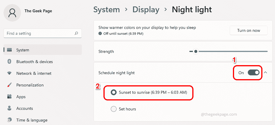 如何设置 Windows 11 的夜灯计划?