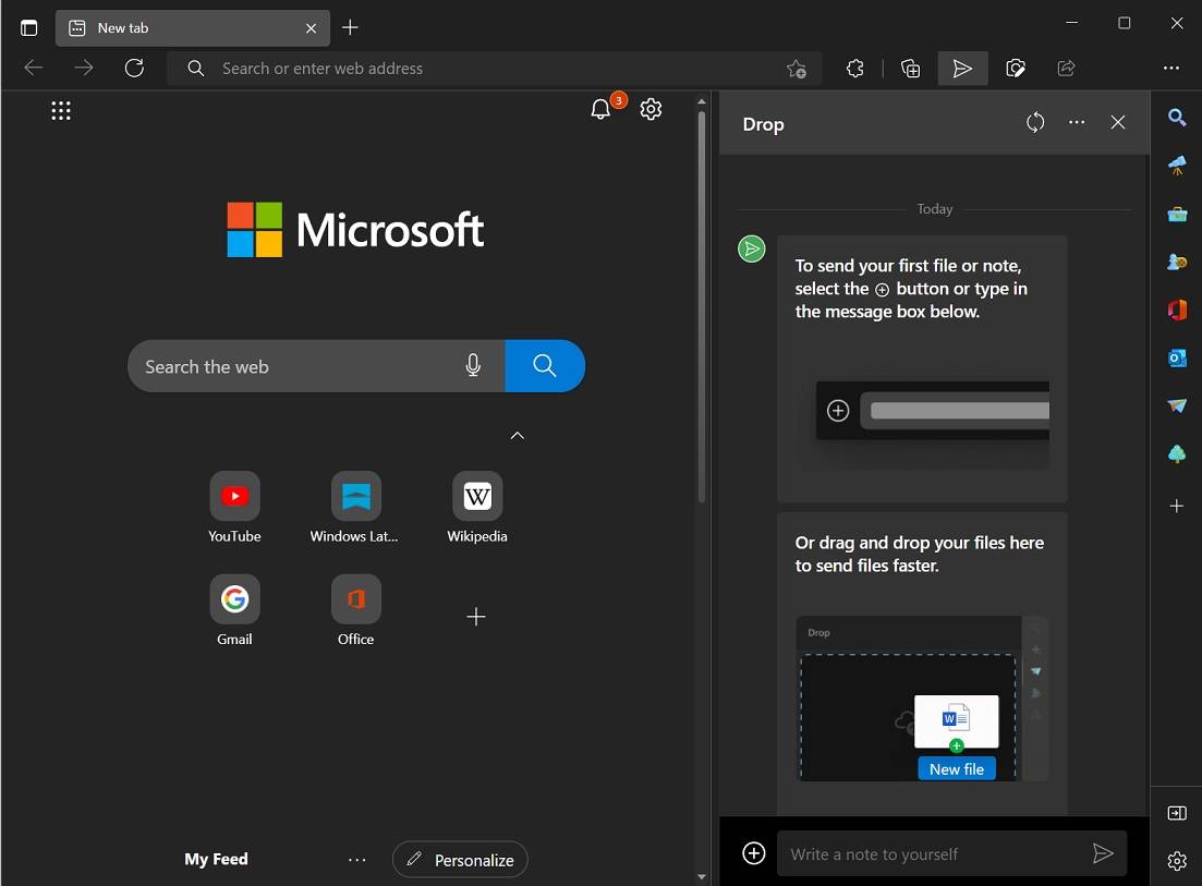 分享 Windows 应用和文件的全新云服务:Microsoft Edge Drop 体验