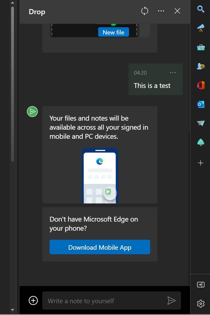 分享 Windows 应用和文件的全新云服务:Microsoft Edge Drop 体验