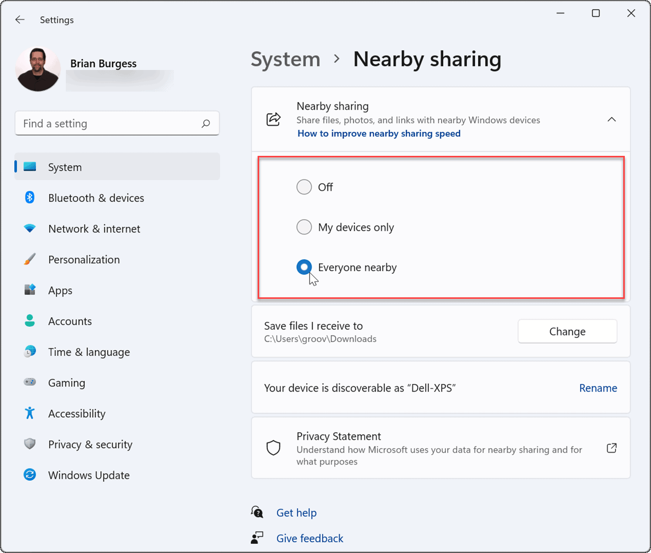 如何在 Windows 11 上使用附近共享