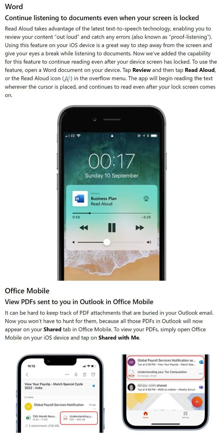 iOS Office 预览体验成员现已获得新的更新和功能。